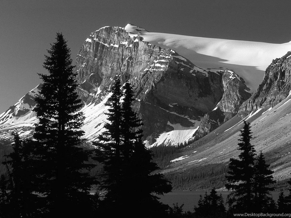 Nature & Landscape Black And White Mountain Peak Canada Wallpapers ...