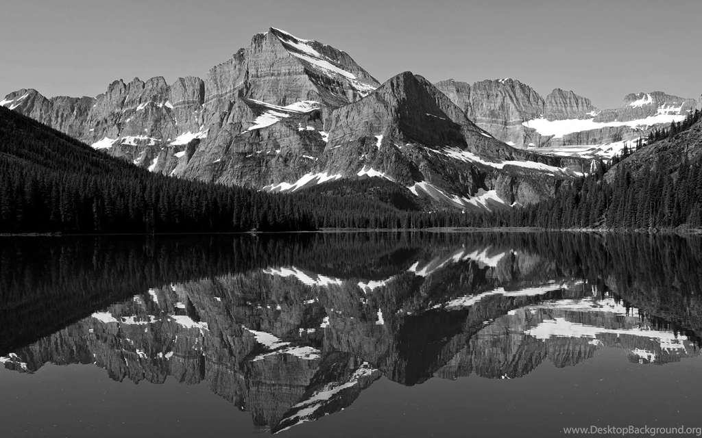 Nature & Landscape Black And White Mountain Lake Reflections ...