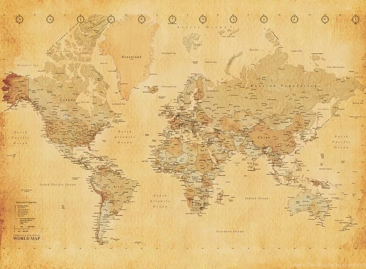 Giant Old Style World Map Wall Mural Wallpapers