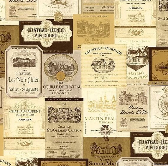 Wallpapers By The Yard   Wine Decor, Chateau, Labels, Vineyard ...