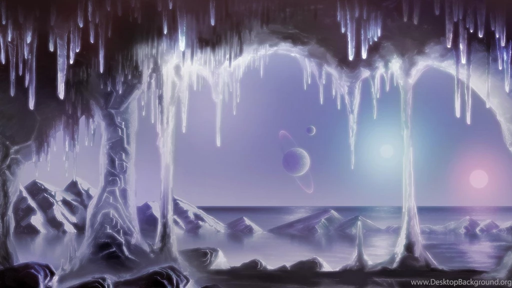 Fantasy Art Cave Moon Sun Planets Hd Wallpapers (