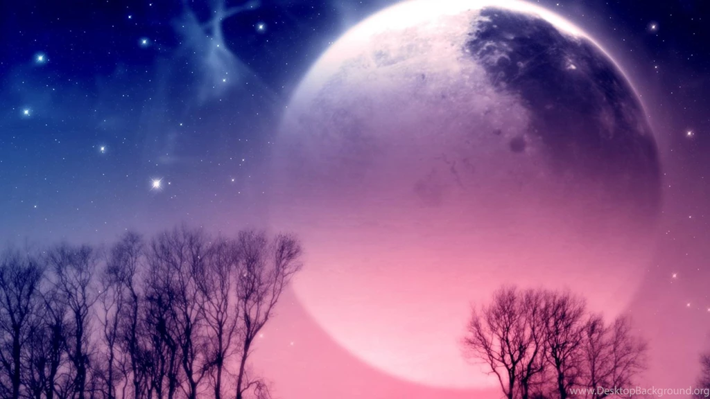 Moon Dusk Nature Space Trees Chaos Fantasy Hd Wallpapers   (