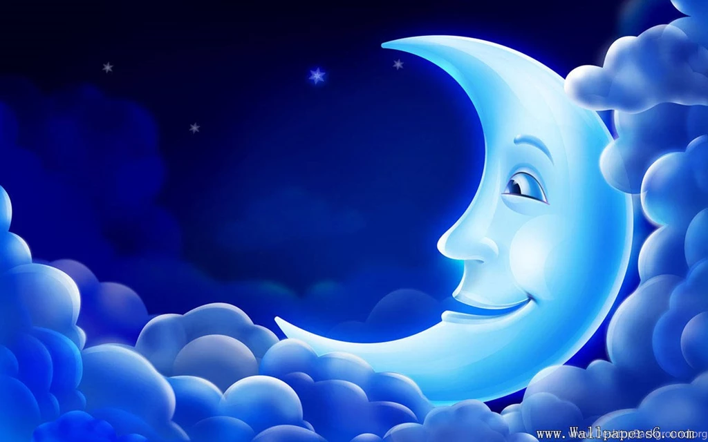 The Moon's Smiling Face - Design Wallpapers Free Download ...