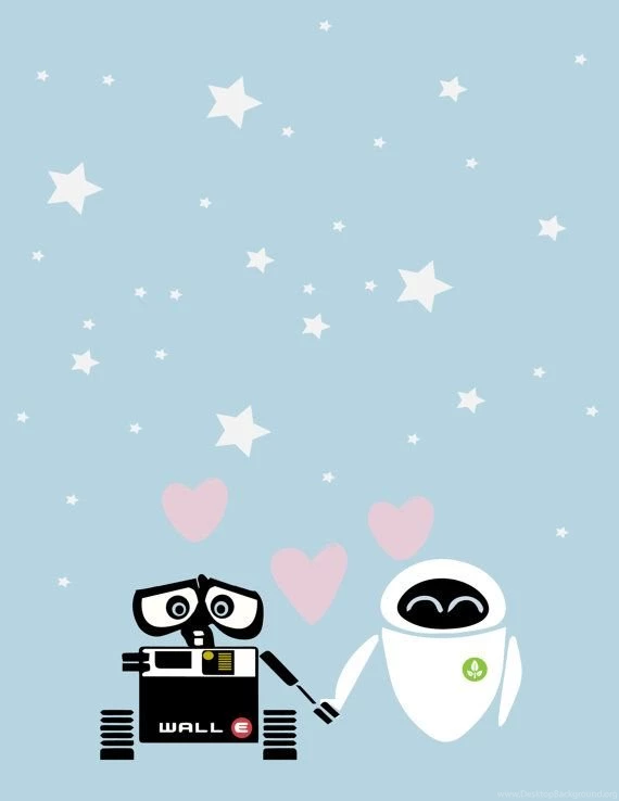 Walle And Eve Love Minimalistic Poster.. Nursery Decor.. Romance ...