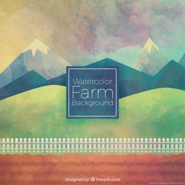 Lovely Watercolor Farm Backgrounds Vector