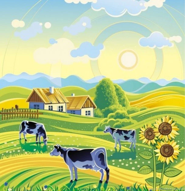 Rural Area Sunny Landscape Rural Farm Landscape Backgrounds About ...