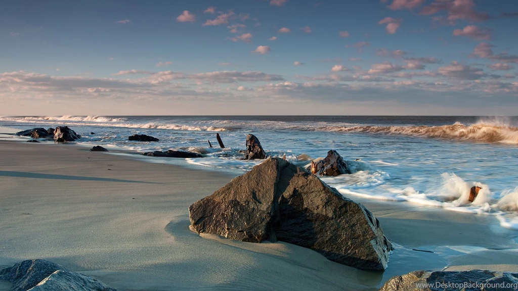 Desert Sea Beach Stones Tide Wallpapers