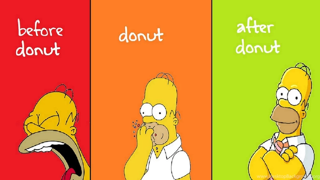 Green Red Yellow Homer Simpson Donuts The Simpsons Wallpapers