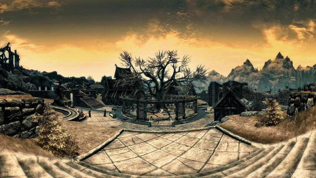 Wallpapers Skyrim V The Elder Scrolls Five Map Ruins Game Hd ...