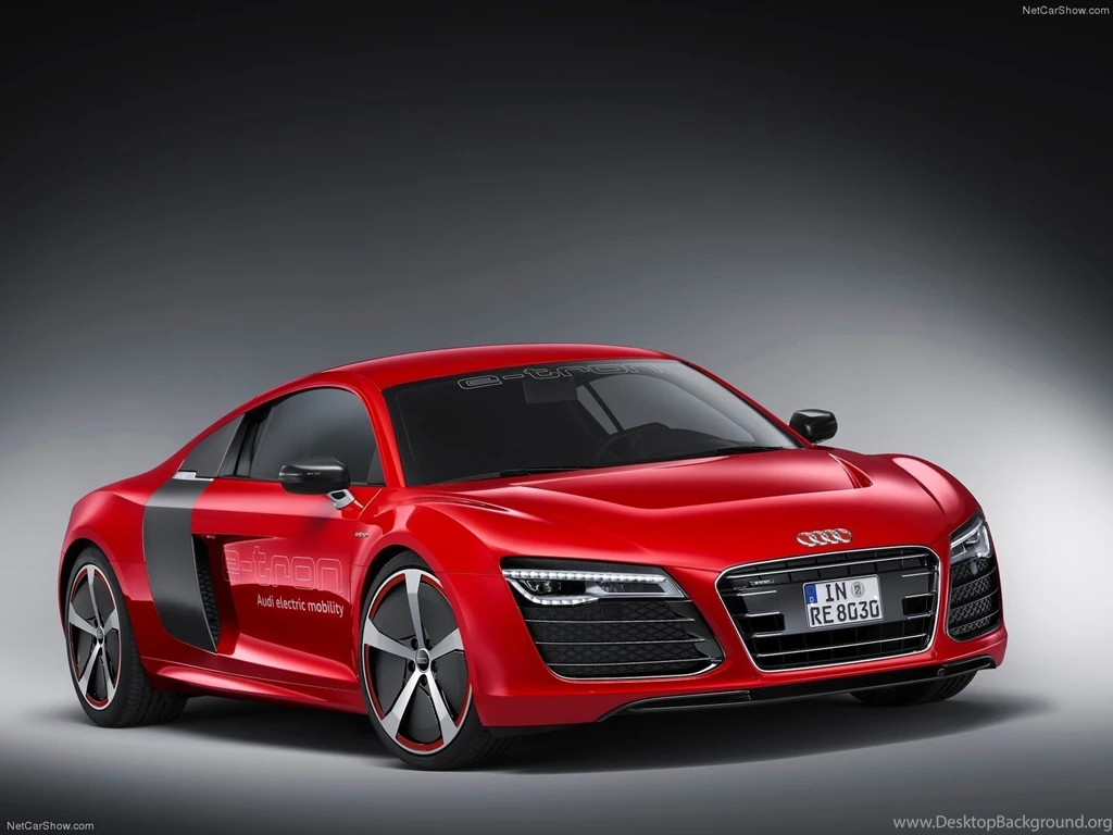 New Latest Red Audi R8 E Tron 2013 Concept Car Wallpapers