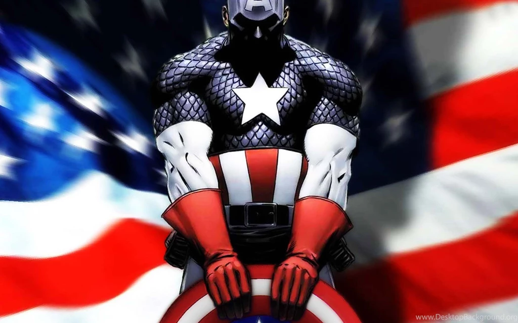 Captain America And American Flag