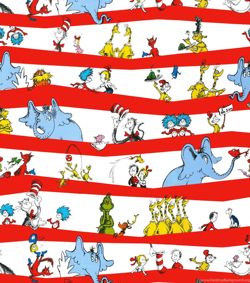 Licensed Cotton Print Dr Seuss Stripe Fabric