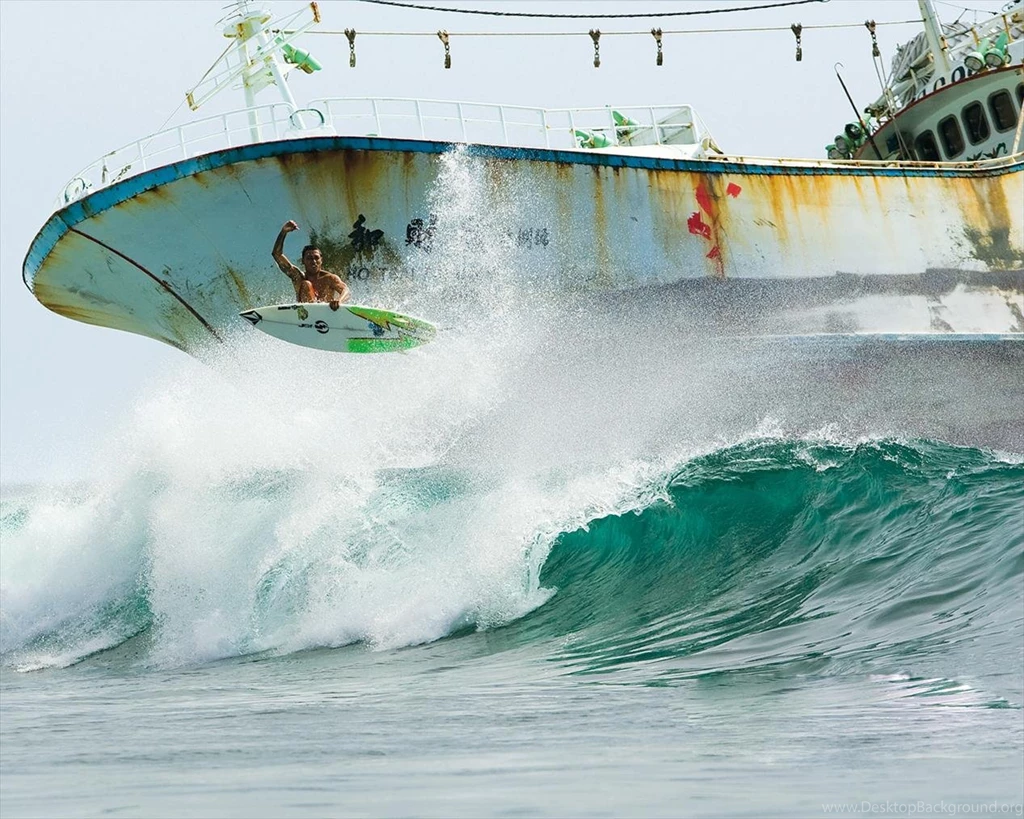Ship Or Surfer Wreck Wave Wallpapers