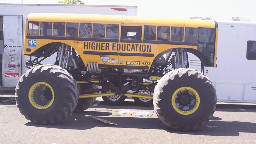 Funny School Bus Monster Truck Wallpapers