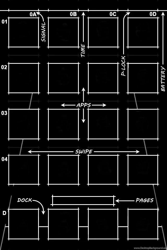 Two More Excellent Grid Style iPhone IOS 4 Wallpapers [Download ...