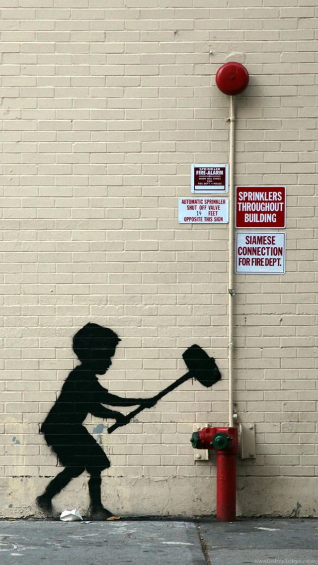 Download Banksy Graffiti New York City iPhone 5s Wallpapers ...