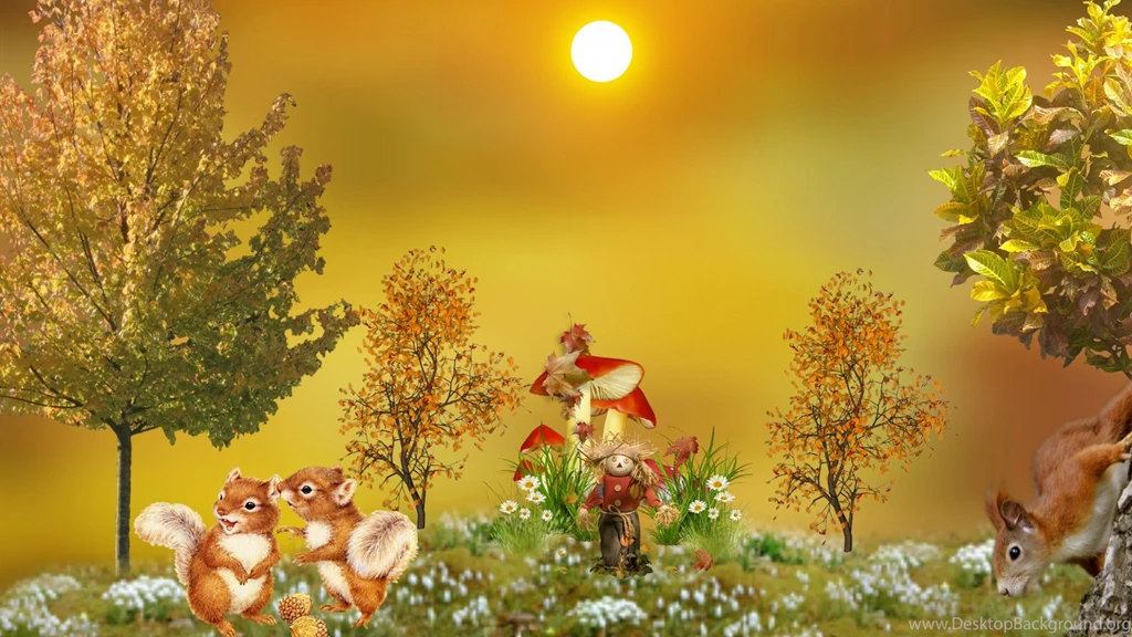 SuperHD.pics: Autumn Squirrels Cute Fall Pretty Beautiful Desktop ...
