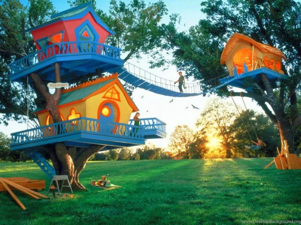 Cool Kids Tree House Design Wallpapers