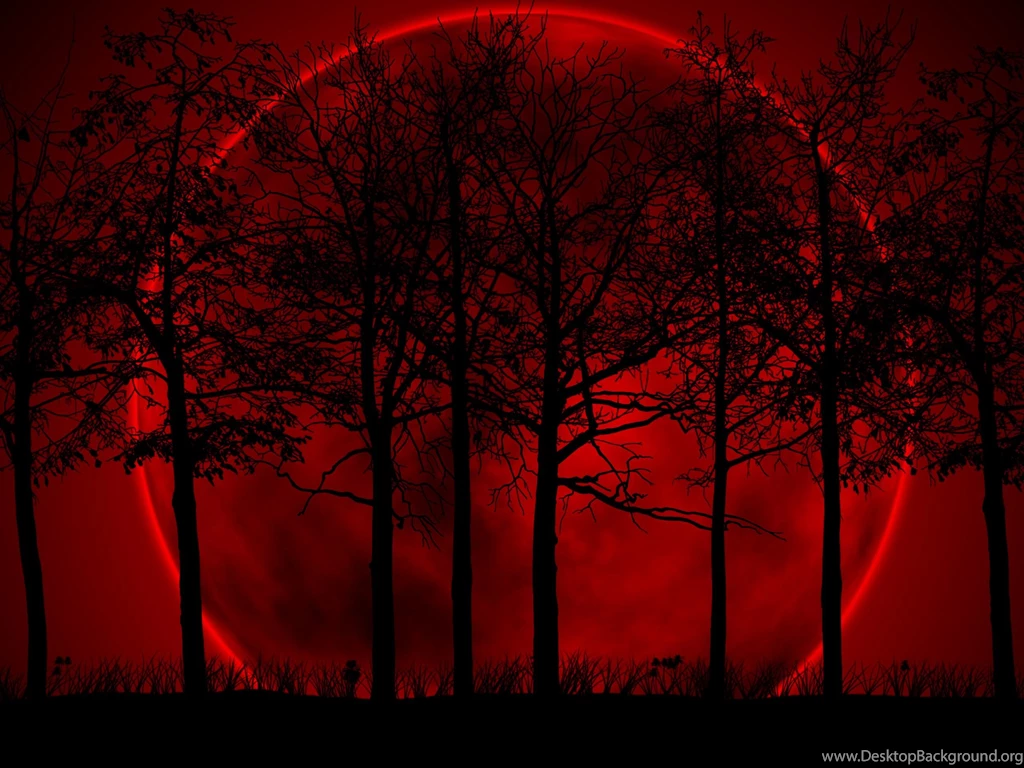 Dark Nature Red Moon Free Org ... Desktop Background