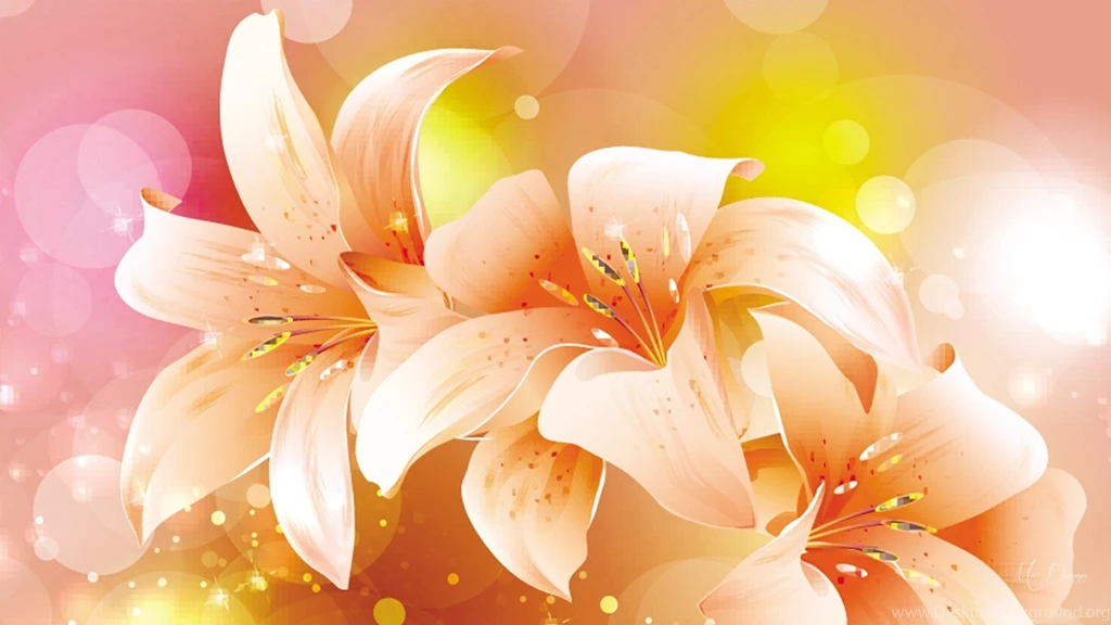 Beaches: Tiger Lilies Shine Orange Light Spring Pink Bokeh Summer ...