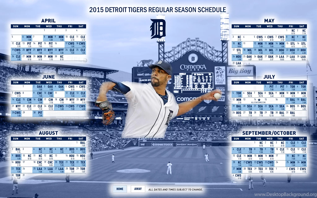 Detroit Tigers 2015 MLB Season Schedule Wallpapers