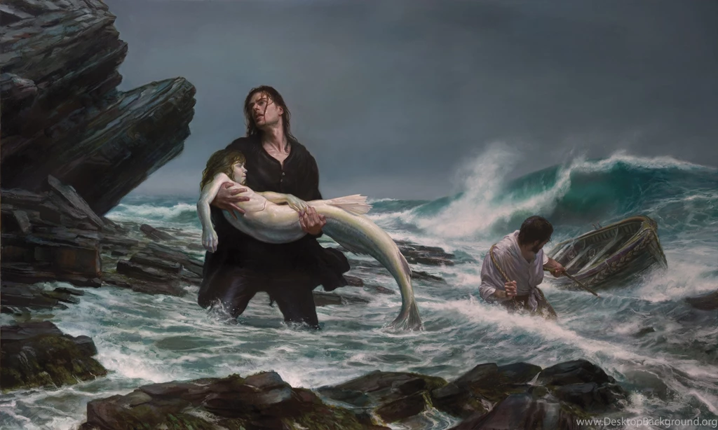 Picture Fishermen Sea Fantasy Mermaid Wallpapers