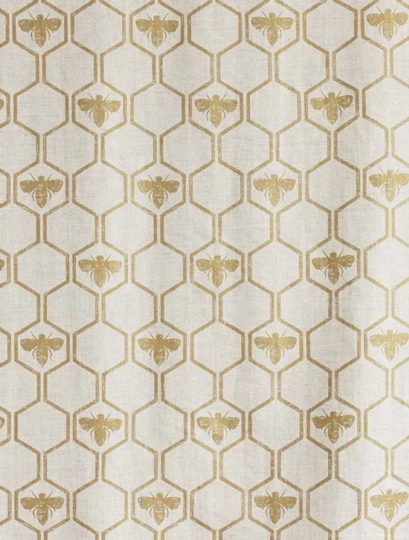 Barneby Gates Honey Bees Fabric 48 Per Meter Rose Charcoal Or Gold