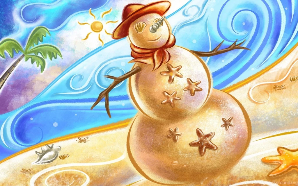 Beach Snowman Wallpapers » WallDevil Best Free HD Desktop And ...