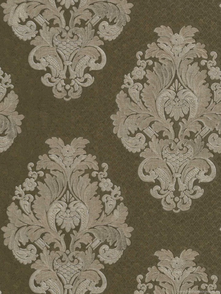 Olive Traditional Damask Wallpapers Interior Home Decor