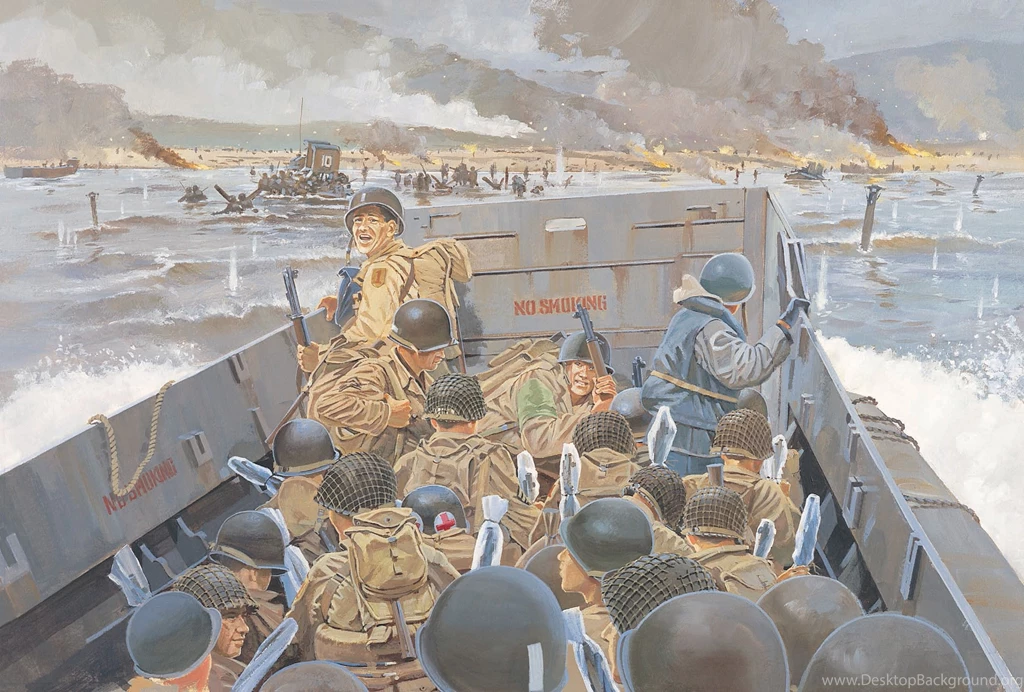 Download Wallpapers Art, Soldiers, D day, Omaha, Beach, Landing ...