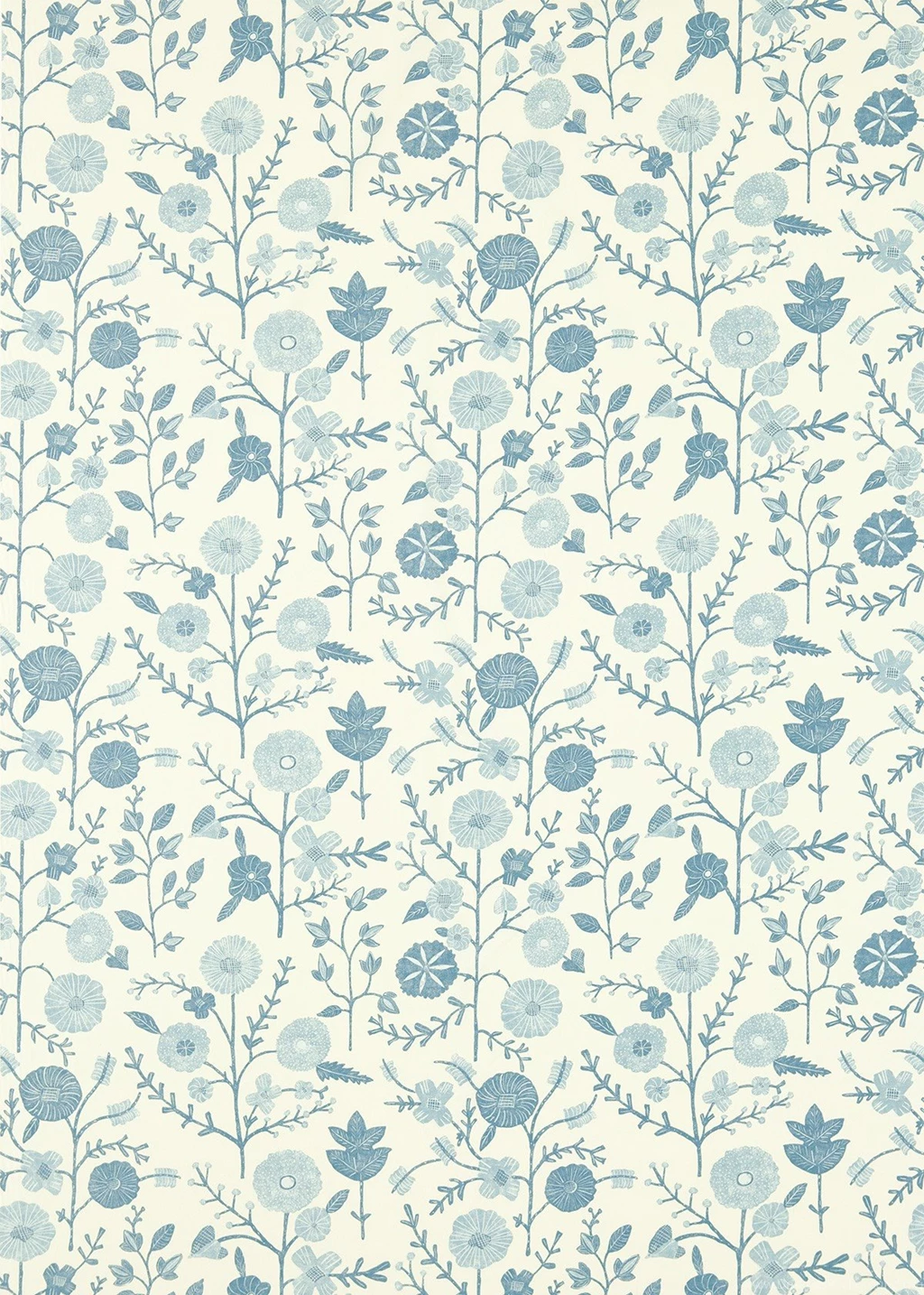 Batik Garden By Sanderson Mineral Blue : Wallpapers Direct