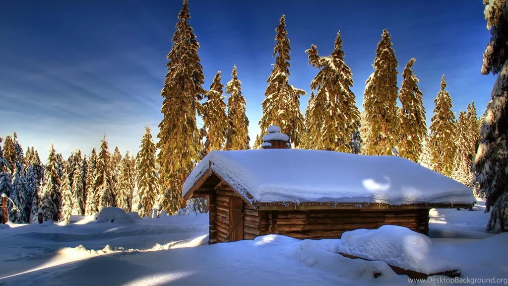 Nature Winter Snow Cabin Wallpapers