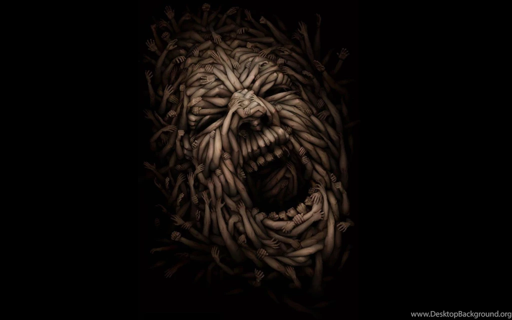 Hands Illusions Screaming Faces Wallpapers