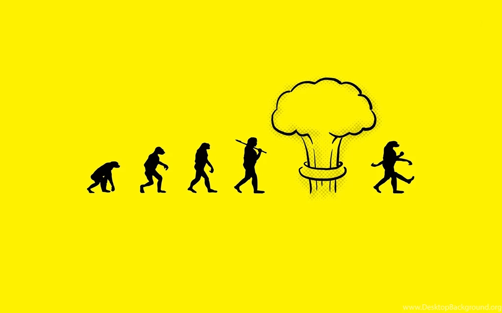 Atomic Bomb Evolution Funny Minimalistic Nuclear Explosions Yellow ...