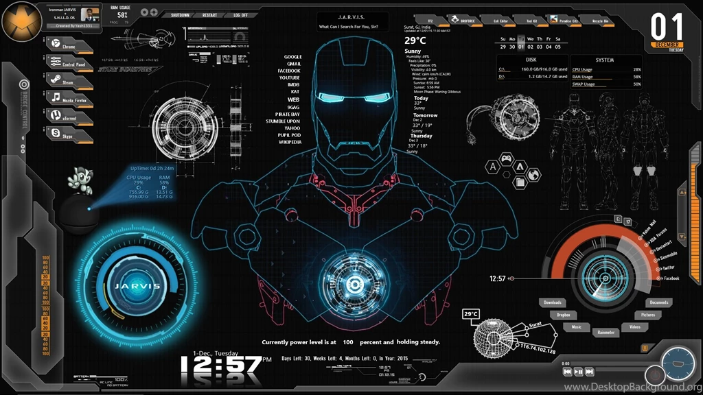 DeviantArt: More Like JARVIS + Iron Man : Red Wallpapers By Edreyes