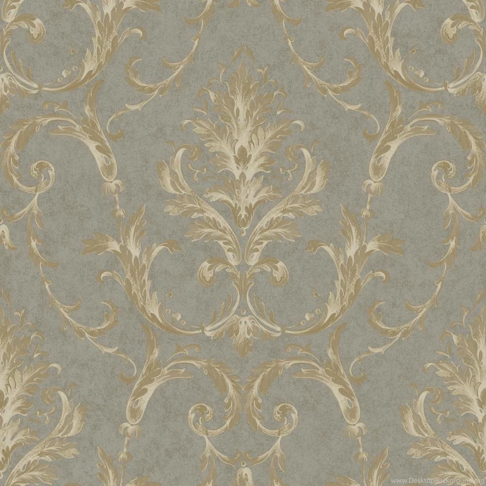 Saint Augustine Neo Classical Damask BQ3810 Gold Grey Wallpapers ...