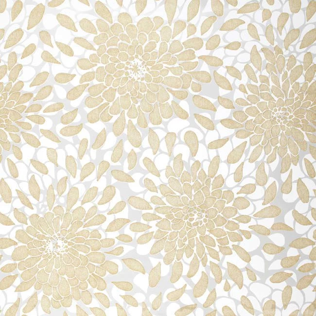 Grey Gold Bouquet Vsn211021 Damask Wallpapers By Warner