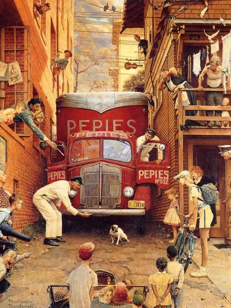 Roadblock   Norman Rockwell Paintings Wallpapers Image