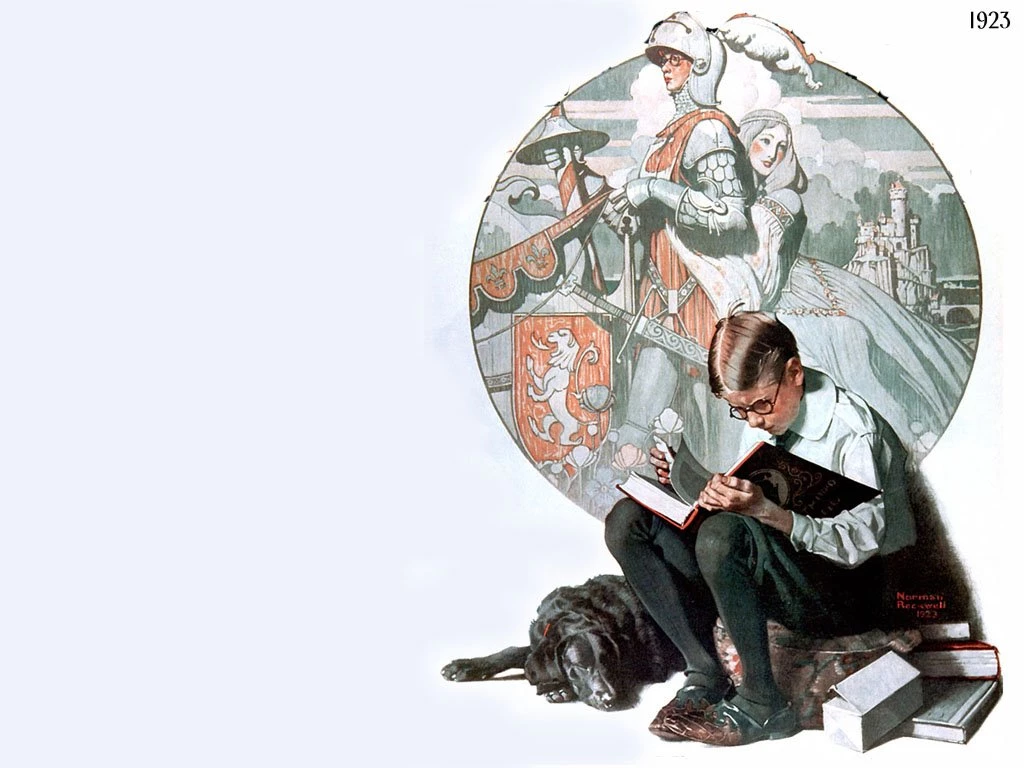Boy Reading An Adventure Story — Norman Rockwell – Biblioklept