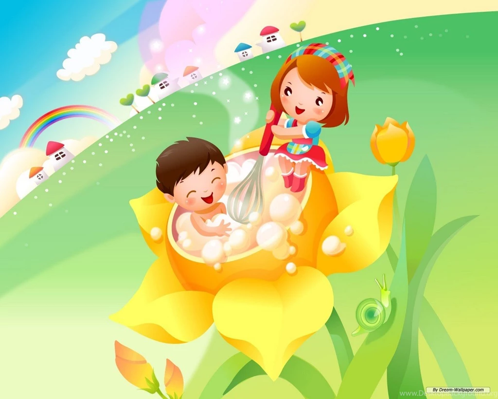HD Childrens Flower Cartoon Wallpapers Full Size HiReWallpapers 7479