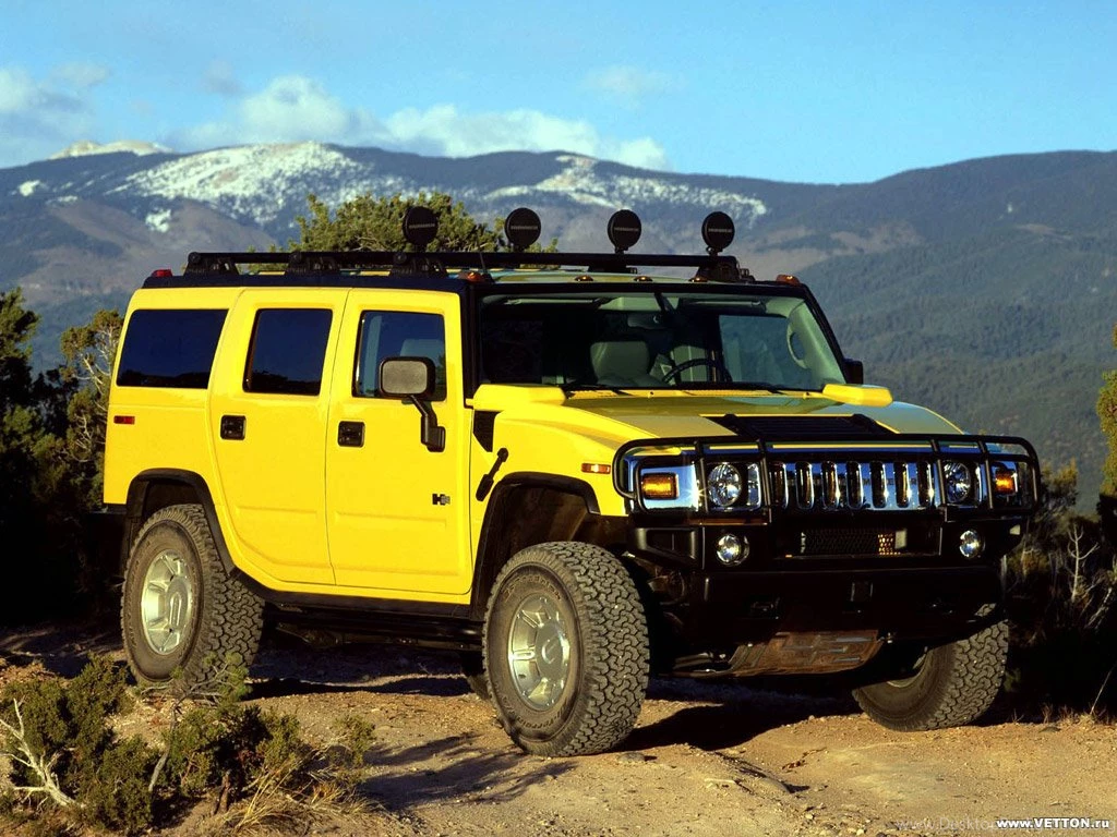 Hummer Yellow Car Mountain Wallpapers
