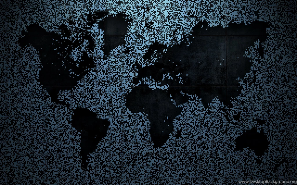 Pixel World Map Wallpapers