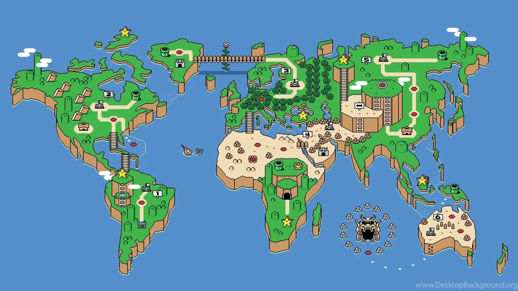 World Map Mario Style : Desktop And Mobile Wallpapers : Wallippo
