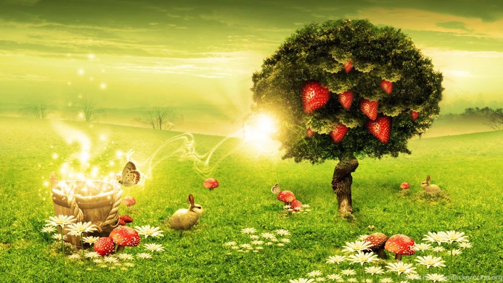 Strawberry Feelings Green HD Wallpapers 1920x1080 1080P WideScreen