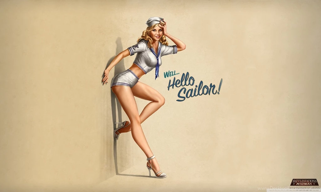 Hello Sailor!" Pin Up Style HD Desktop Wallpapers : Widescreen ...