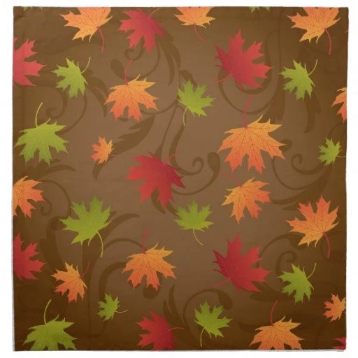 Autumn, Fall Color Leaves On Brown Backgrounds Napkin