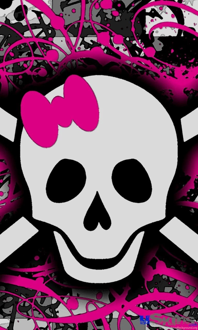 Blackberry Z10 Wallpapers Pink Splatter Skull