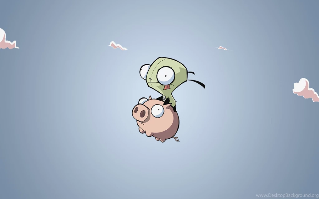 Gir Invader Zim Clouds Pigs Wallpapers (