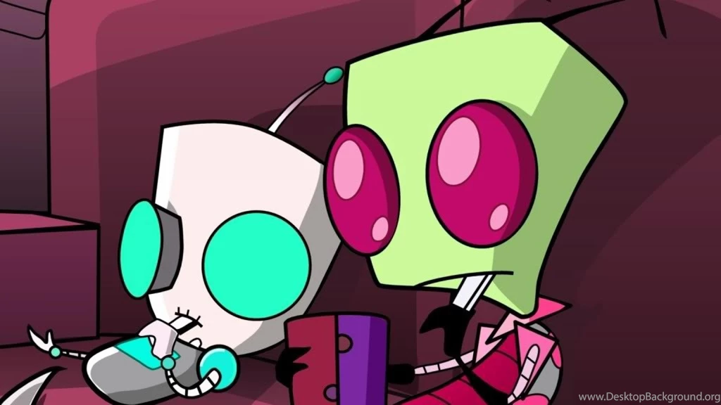 Cartoons Couch Robots Invader Zim Red Eyes Gir