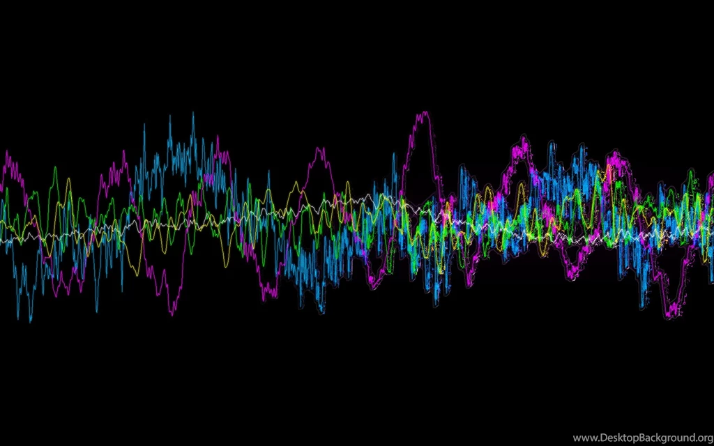 Colorful, Sound Wave, Black Backgrounds Wallpapers For 2048x1152 ...